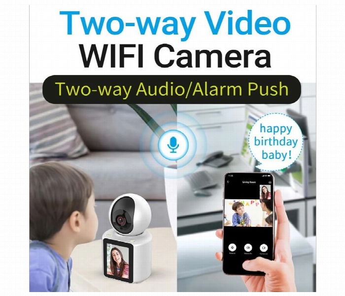 Two way video WiFi camera built in microphone and speaker 360 degree view - Zoom Image 2