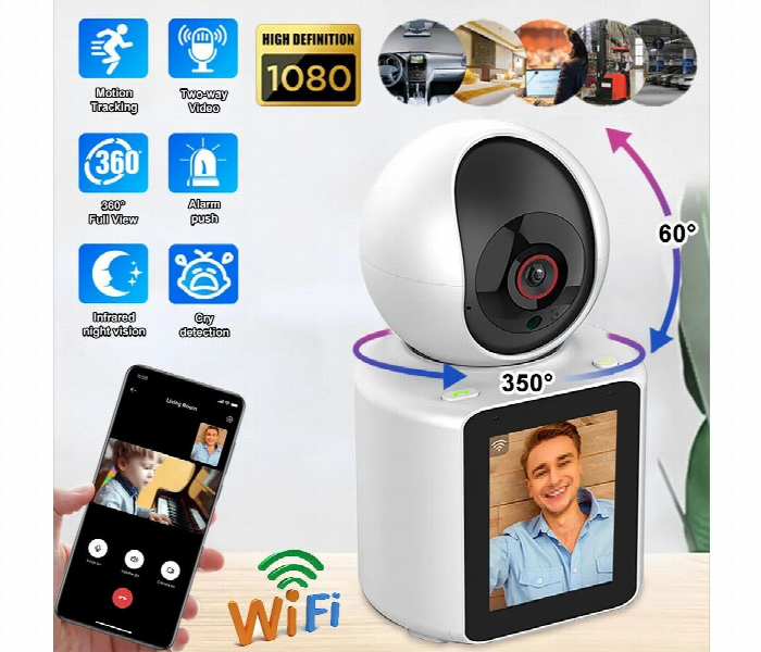 Two way video WiFi camera built in microphone and speaker 360 degree view - Zoom Image 4