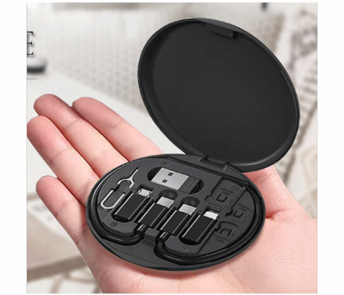 6 in 1 Multi Functional USB Cable Conversion Storage Box Mobile Accessories - Zoom Image 1