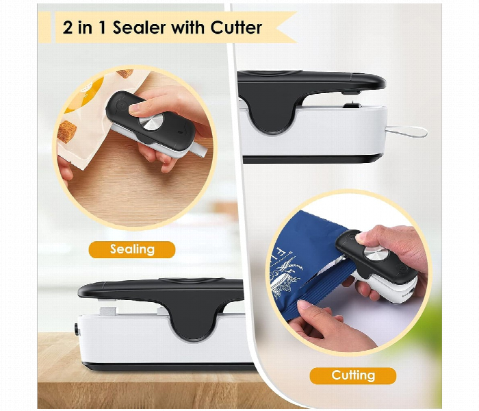 Mini Bag Food Sealer with Cutter 2 in 1 Heat Vacuum Portable Kitchen Gadget Assort color - Zoom Image 2