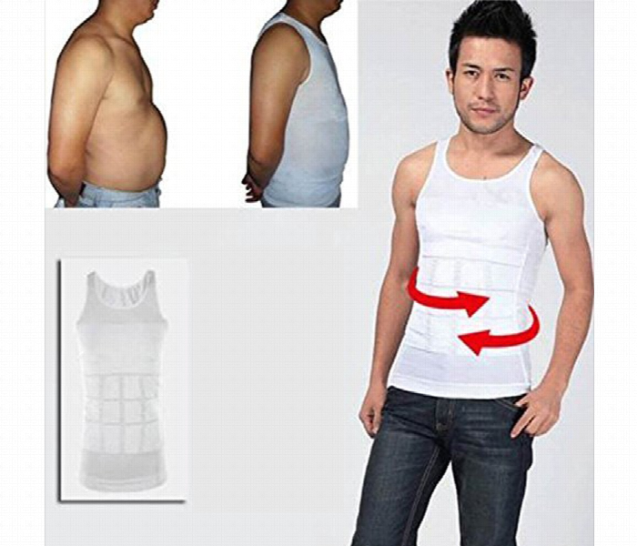 Slim N Lift Slimming Shirt For Men White  Small - Zoom Image 5