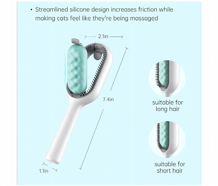 Cat Brush for Long Hair  4 in 1 Cat Hair Brush Silicone and Dog Brush for Grooming - Zoom Image 5