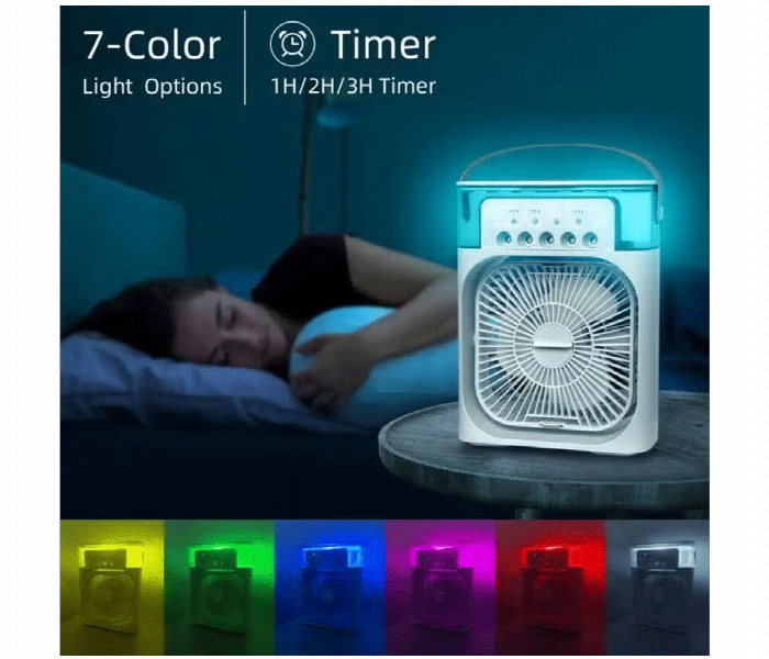 Mini Evaporative Air Cooler With 7 Colors LED Light Timer 3 Wind Speeds - Zoom Image 4