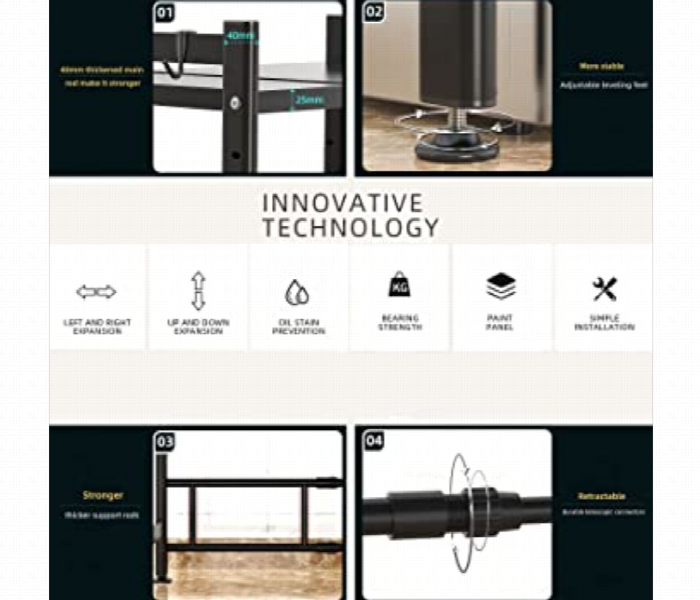 Expandable Stainless Steel Microwave Oven Rack and Storage Rack - Zoom Image 2