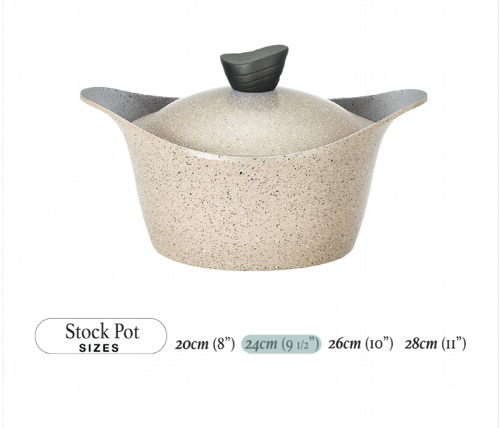 Badreig Lahoya BD CR 24 BE Beige Casserole 24cm 4.2 Litre Granite - Zoom Image 2