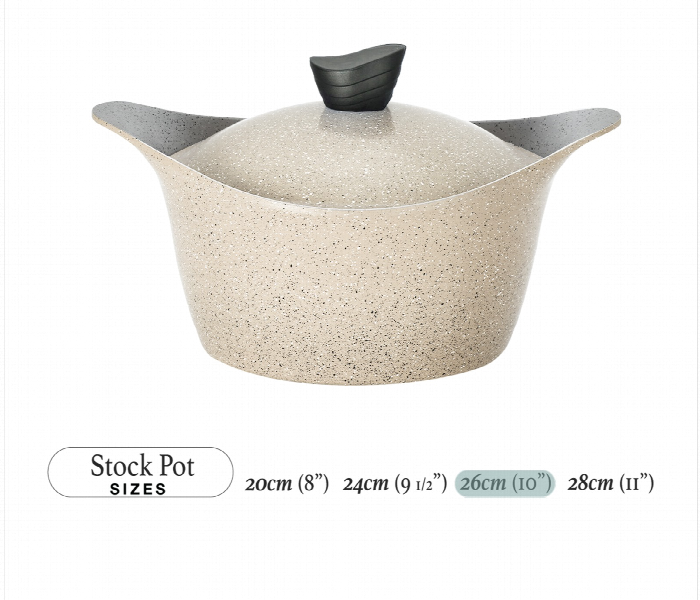 Badreig Lahoya BD CR 26 BE Beige Casserole 26cm 5.4 Litre Granite - Zoom Image 2