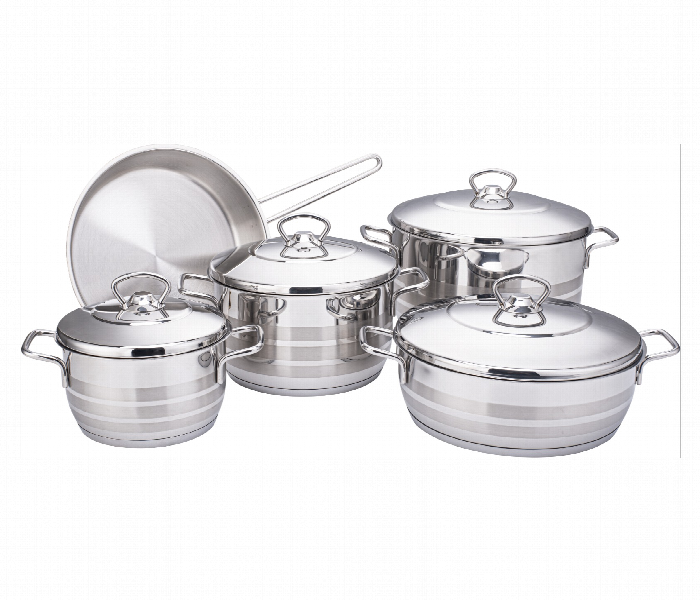 Astra C HM100 Stainless Steel Cookware 9 Pieces Set Triplex Heavy Bounded Capsule Bottom - Zoom Image