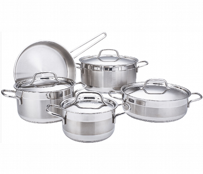 Alfa C HM200 Stainless Steel Cookware 9 Pieces Set Flat Lid Design - Zoom Image