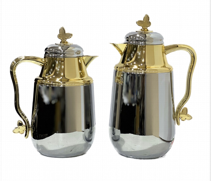 Avci Home Maker SW QBC SG 0.7 Litre and 1.0 Litre QBC Deluxe Vacuum Flask 2 Pieces Set Silver Gold - Zoom Image