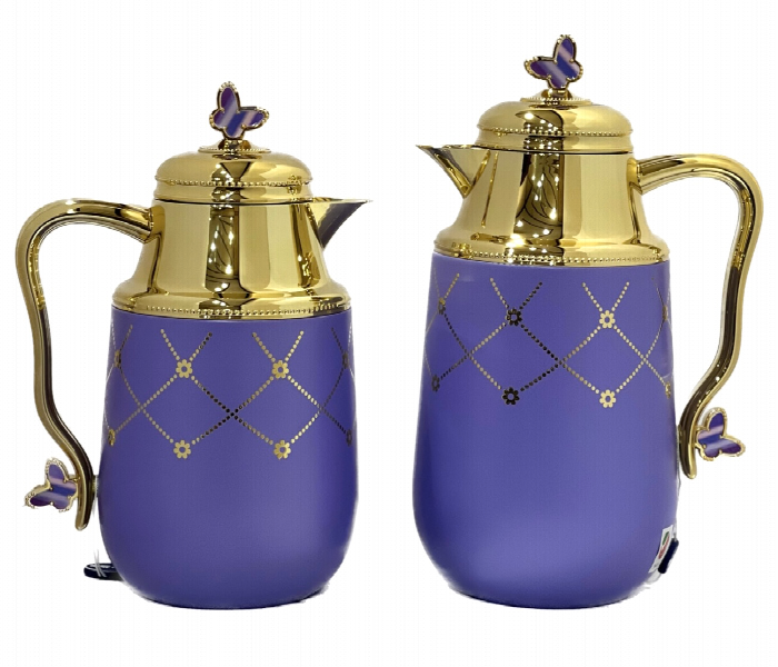 Avci Home Maker SW QBC PURG 0.7 Litre and 1.0 Litre QBC Deluxe Vacuum Flask 2 Pieces Set Purple Gold - Zoom Image