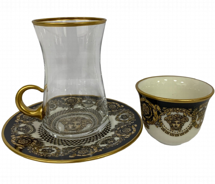 Avci Home Maker AY VE5 42 Verso 5 42361 Gold 18 Pieces Tea and Mirra Set - Zoom Image