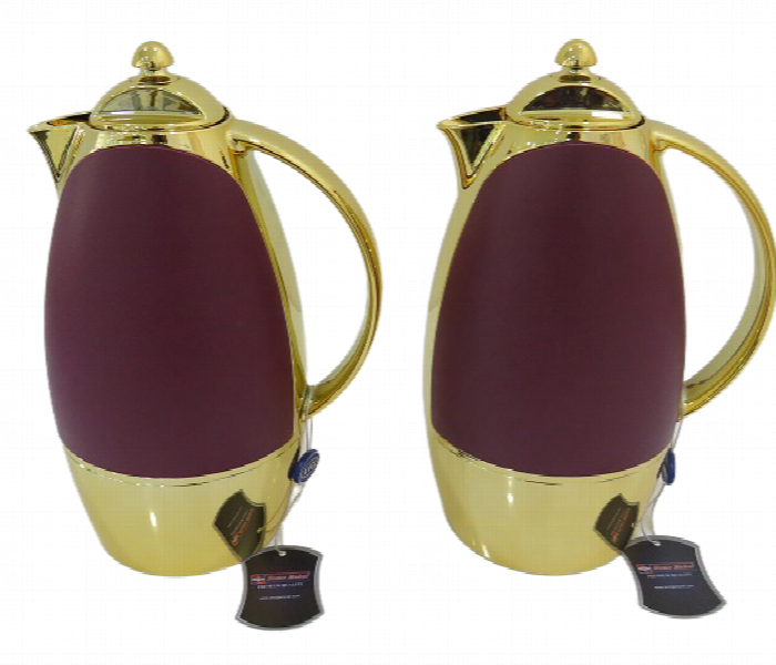 Avci Home Maker C SI LS DRDG 1 Litre Flask Dark Red with Gold Accents - Zoom Image