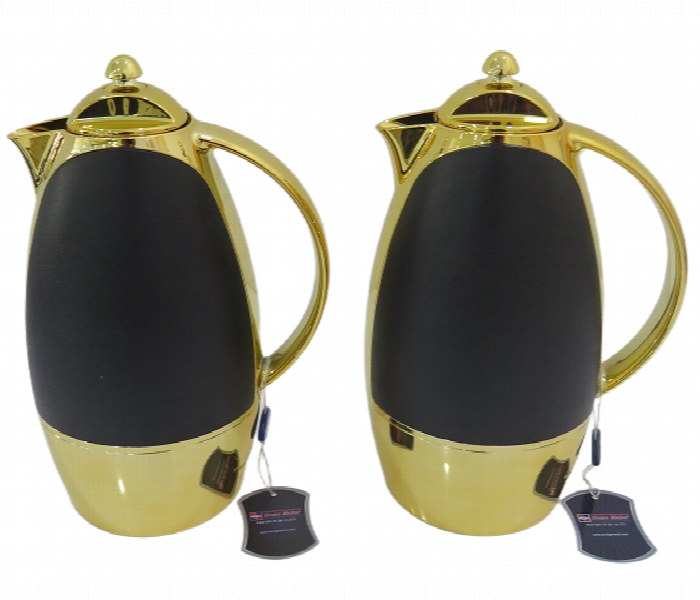 Avci Home Maker C SI LS BKG 1 Litre Flask Black with Gold Accents 2 Pieces Set - Zoom Image