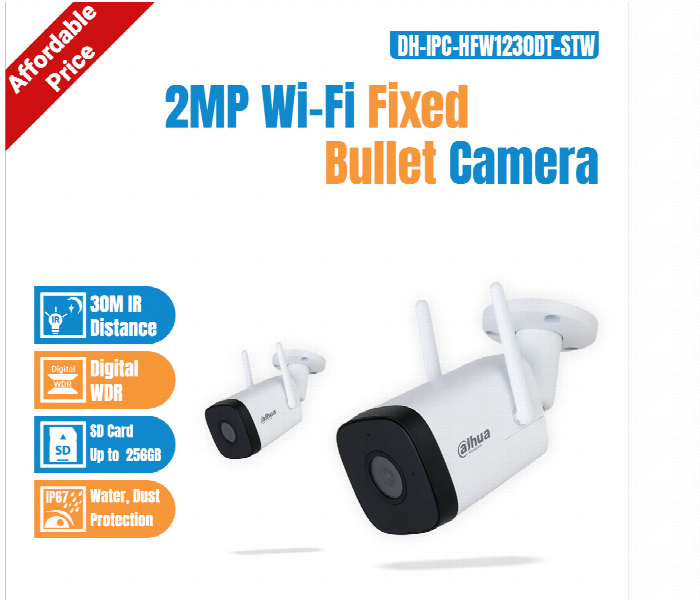 Dahua 2MP Wi Fi Fixed Bullet Camera - Zoom Image 2