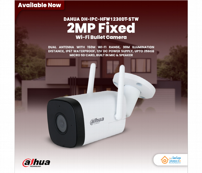 Dahua 2Mp Wi Fi Fixed Bullet Camera Ipc Hfw1230Dt Stw - Zoom Image 1