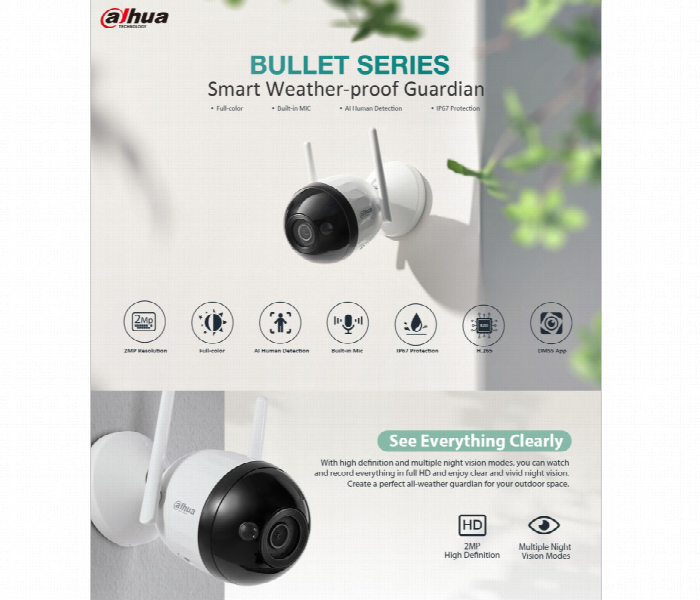 Dahua 2MP Wi Fi Full Color Bullet Camera - Zoom Image 2