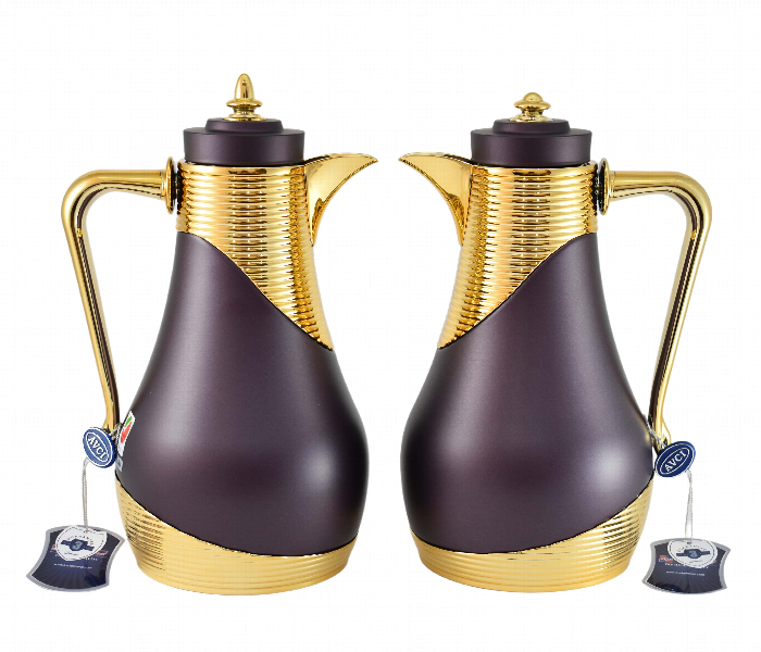 Avci Home Maker C SI RL MPPG Flask 1 and 1 Litre RL Matte Purple Gold 2 Pieces Set - Zoom Image