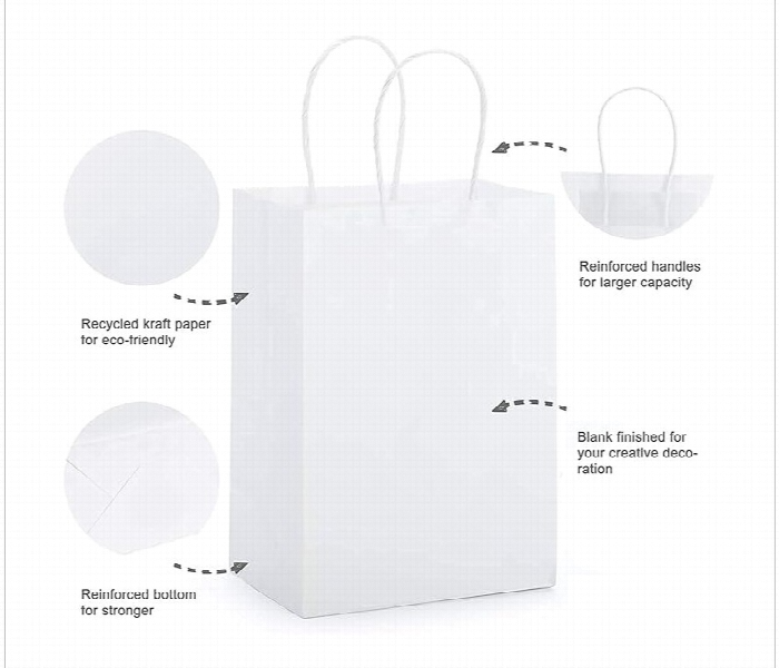 White Kraft Paper Carry Bag18x28x32 with Twisted Handle - Zoom Image