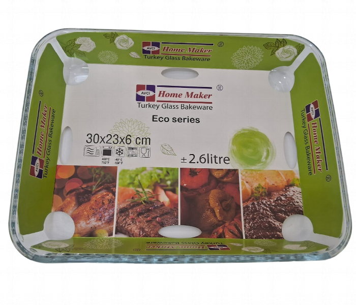 Avci Home Maker AV1 6572 2.6 Litre Glass Rectangular Baking Dish - Zoom Image 3