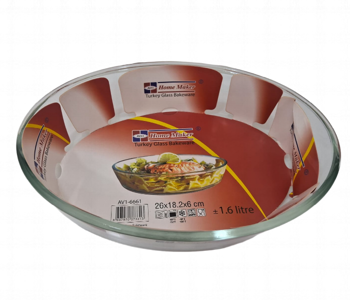 Avci Home Maker AV1 6661 1.6 Litre Oval Glass Baking Dish - Zoom Image 3