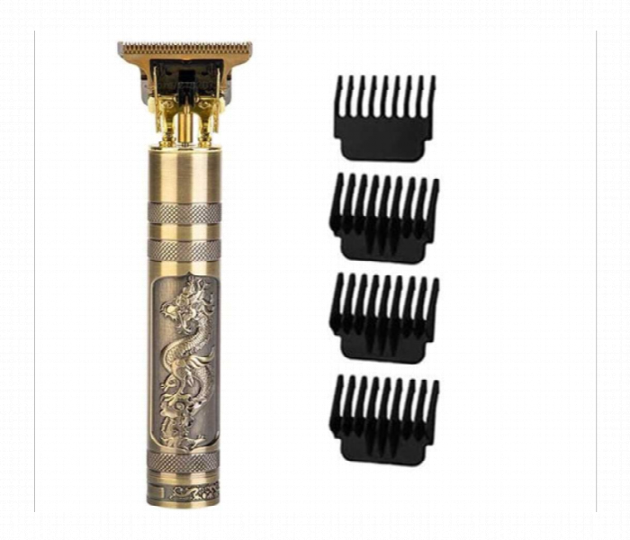 T9 Stainless Steel Vintage Professional Trimmer for Men Gold SLR - Zoom Image