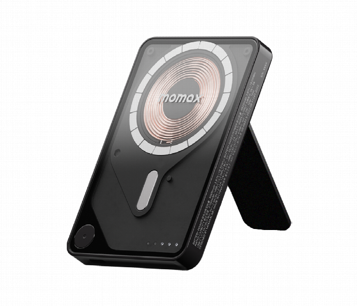 MOMAX 1 POWER X PRO 5000mAh MAGNETIC WIRELESS POWER BANK WITH STAND AND BUILT IN USB C CABLE - Zoom Image