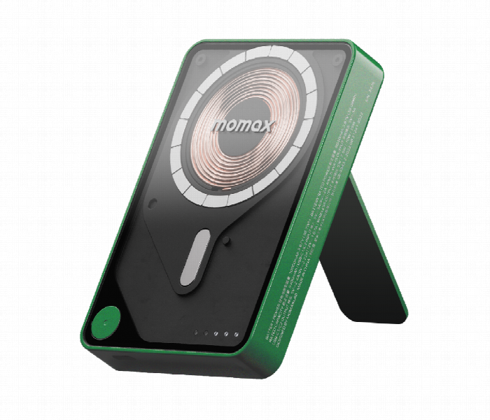 MOMAX 1 POWER X PRO 10000mAh MAGNETIC WIRELESS POWER BANK WITH STAND AND BUILT IN USB C CABLE GREEN - Zoom Image