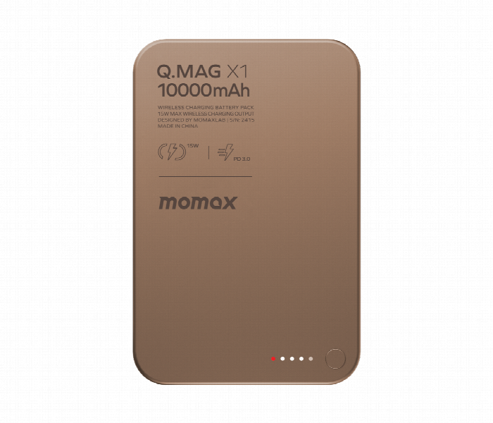 MOMAX Q.MAG X1 10000mAh GEN2 15W MAGSAFE WIRELESS POWER BANK ROSE GOLD - Zoom Image