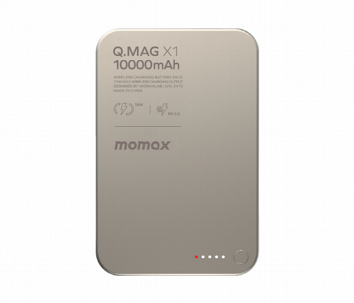 MOMAX Q.MAG X1 10000mAh GEN2 15W MAGSAFE WIRELESS POWER BANK TITANIUM - Zoom Image