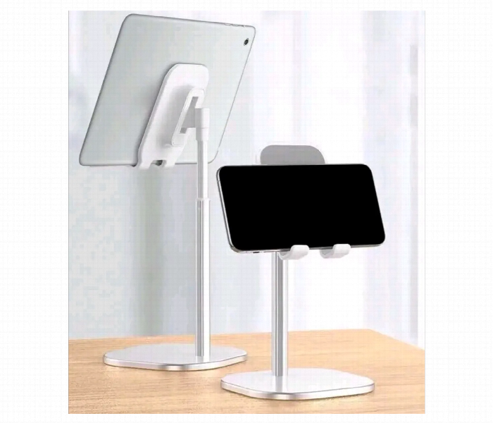 Desktop mobile and tablet holder in silver and black colors - Zoom Image 2