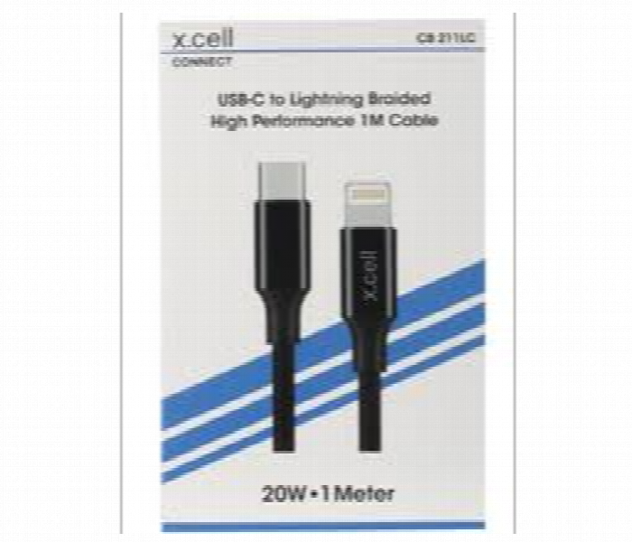 X CELL USB C TO LIGHTNING BRAIDED HIGH PERFORMANCE 1M CABLE - Zoom Image