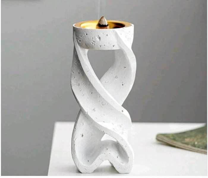 White spiral incense burner for home and office - Zoom Image