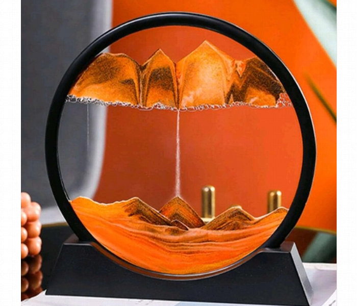 An hourglass with a charming desert painting and a wonderful design - Zoom Image