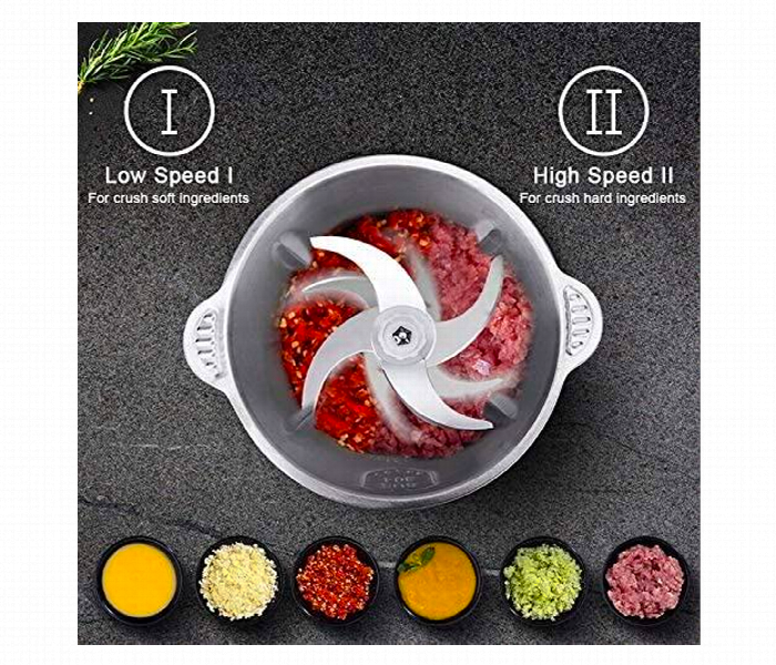 Electric Meat Grinder Food Chopper 2L Food Processor for Meat Vegetables Fruits and Nuts - Zoom Image 4