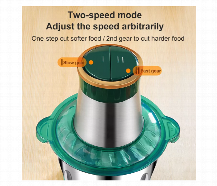 3L Stainless Steel Electric Food Chopper Meat Grinder Food Processor for Meat Vegetables Fruits and Nuts - Zoom Image 5