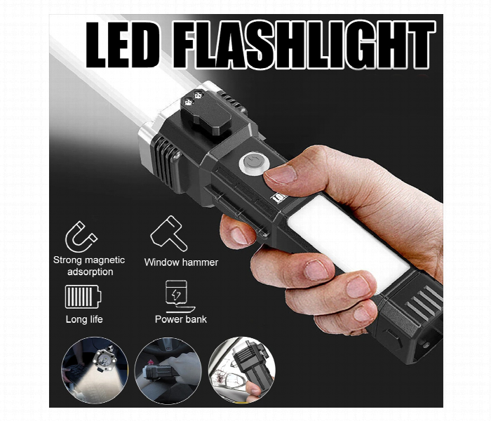 Super Bright LED with Safety Hammer and Strong Magnets Side Light for Self defense Emergency and Outdoor Adventure - Zoom Image 5