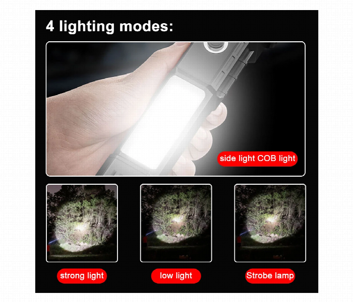 Super Bright LED with Safety Hammer and Strong Magnets Side Light for Self defense Emergency and Outdoor Adventure - Zoom Image 2