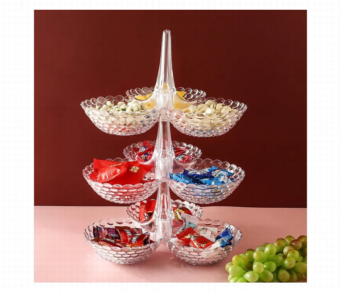 3 Layer Stackable multi layer fruit bowl display basket fruit basket snack tray dried fruit box snack rack etc - Zoom Image 3