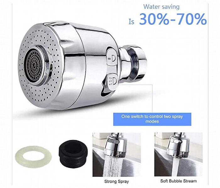 360 Rotatable anti splash Water Saving Tap Aerator Faucet Head - Zoom Image 2