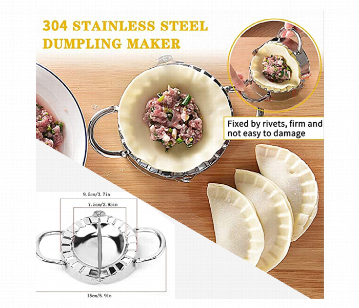 2 Pcs Set Stainless Steel Dumplings Maker Dumpling Molds and Dumpling Skin Maker - Zoom Image 3