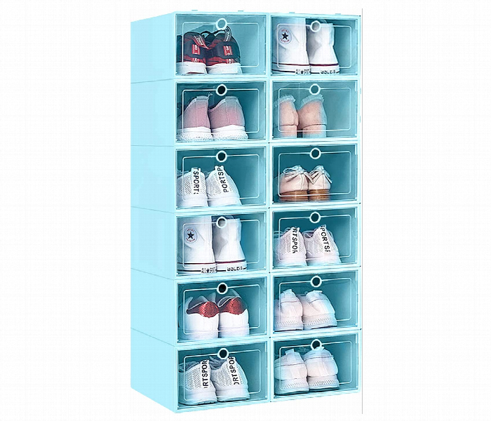 4 Pcs Multipurpose Stackable Shoe Storage Organizer with transparent Lid - Zoom Image 1