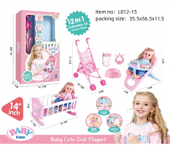 14 Inch Baby Cute Doll Play Set with Interactive Features Fun and Engaging Toy for Kids - Zoom Image