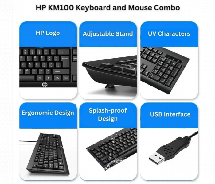 HP Gaming Keyboard and Mouse Combo KM100 - Zoom Image 2