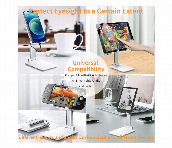 Foldable Mobile Holder Stand Angle and Height Adjustable Anti Slip Design Compatible with All Smartphones - Zoom Image 3