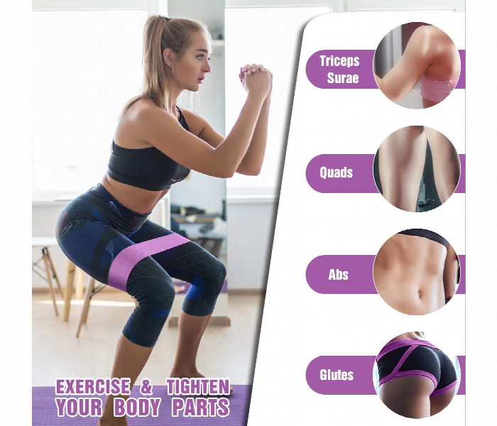 Resistance Workout Hip Exercise Bands 3 Pcs Booty Bands for Butt Legs Glutes Non Slip Wide Fitness Elastic Circle Bands - Zoom Image 2