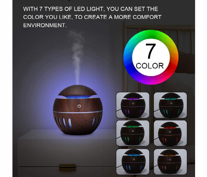 Aromatherapy Ultrasonic Humidifier Oil Aroma Diffuser USB Purifier Color Changing Led Touch Switch - Zoom Image 2