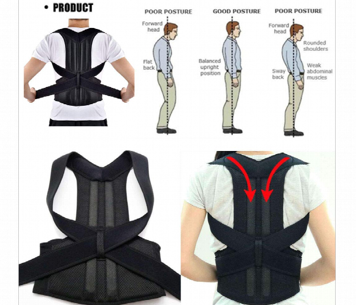 Adjustable and Breathable Posture Corrector and Back Pain Relief Belt Shoulder Lumbar Breathable Waist Support Belt - Zoom Image 3