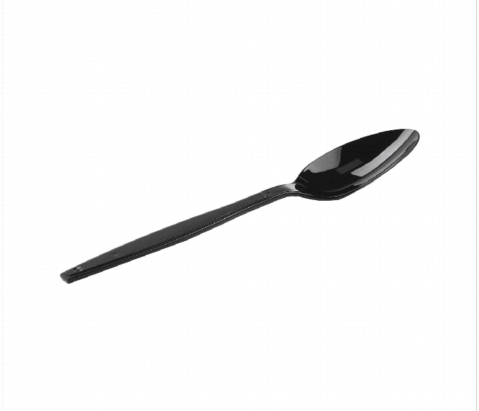 Plastic Disposable Black Spoon for eating and serving - Zoom Image