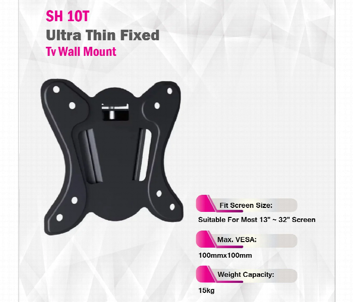 Skill Tech SH 10T Ultra Thin Fixed Tv Wall Mount - Zoom Image 3