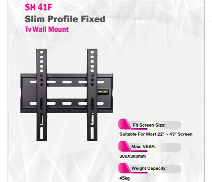 SKILL TECH SH 41F Fixed TV Wall Mount for 22 to 43 Inch Screens - Zoom Image 3